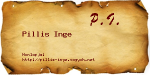 Pillis Inge névjegykártya